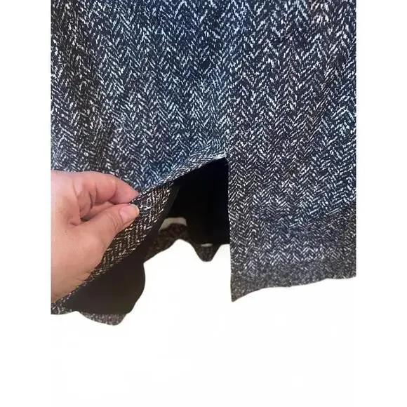 Michael Kors Collection Black Ivory Dress V Neck Long Sleeve Stretch Size 12 - Picture 7 of 9